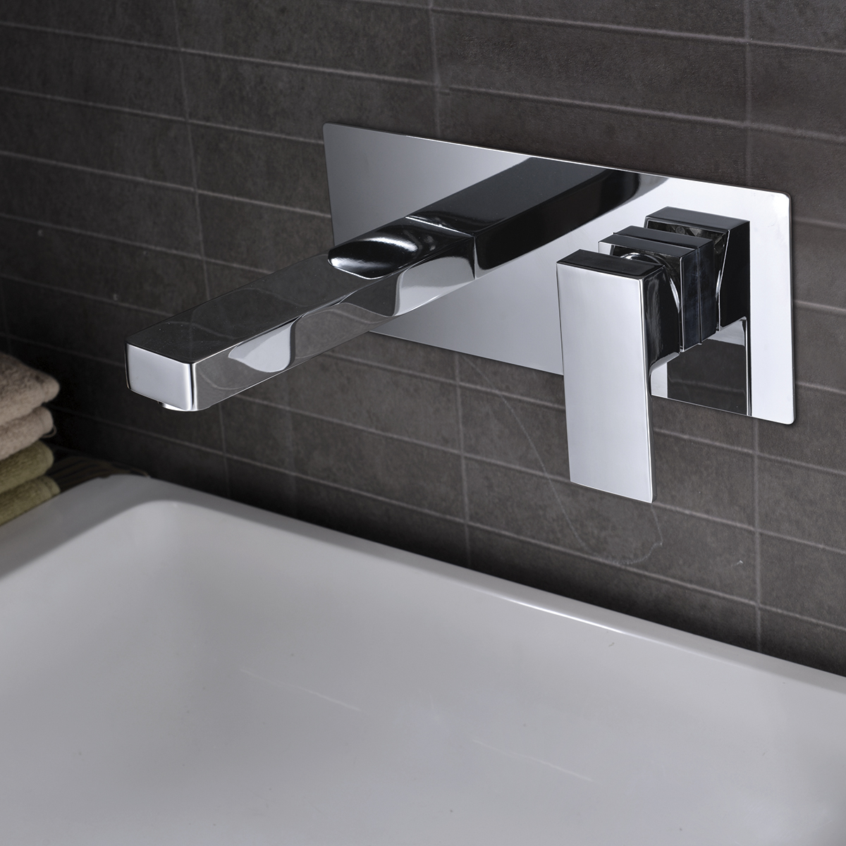 Смеситель для раковины настенный скрытая часть в комплекте imex suiza gle020 chrome