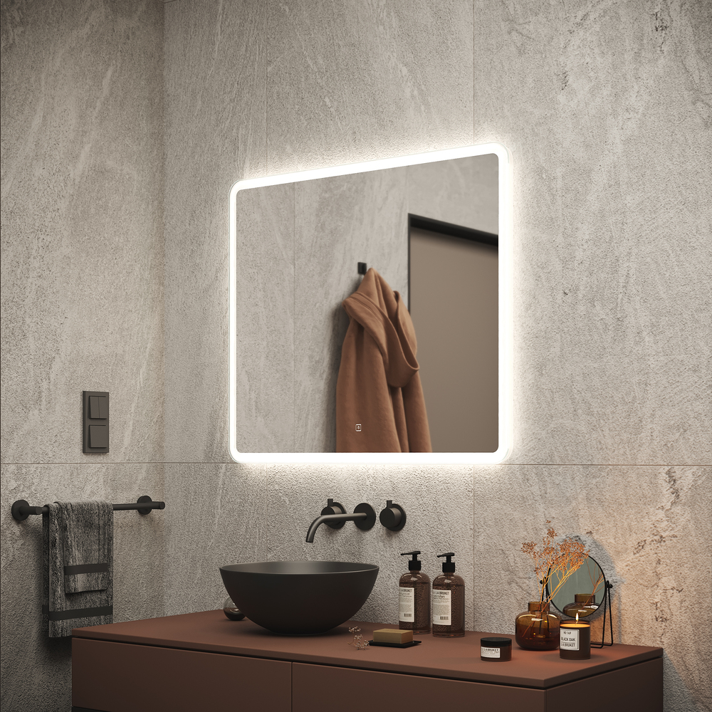Зеркало для ванной комнаты sancos arcadia 800х700 с подсветкой, арт. ar800