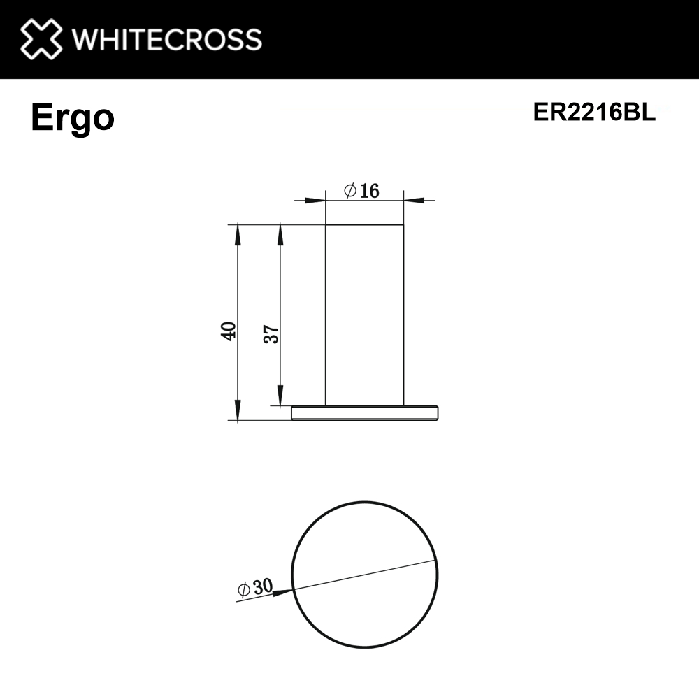Крючок whitecross ergo er2216bl (черный мат)