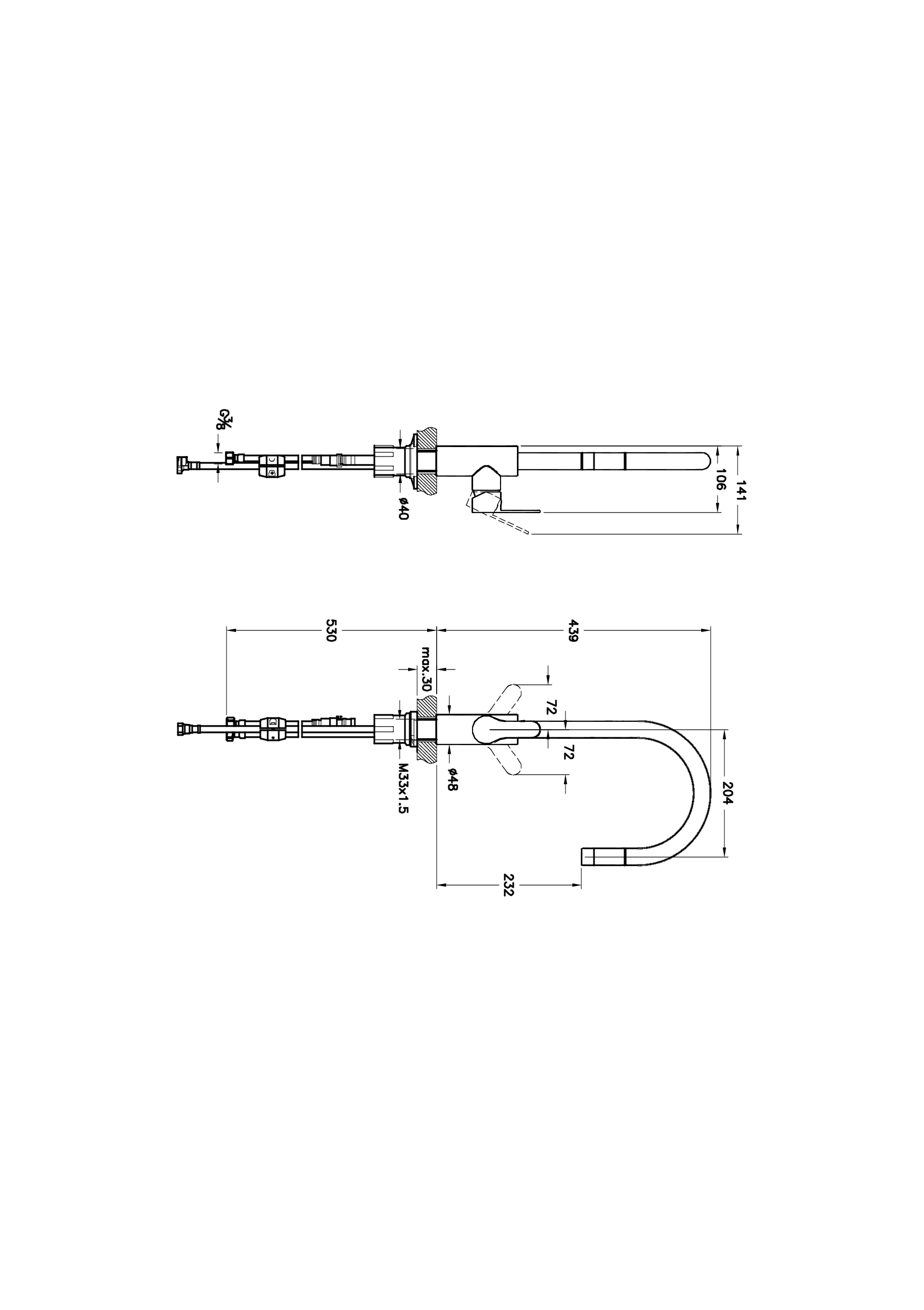 Смеситель inox для кухни, с выдвижным изливом