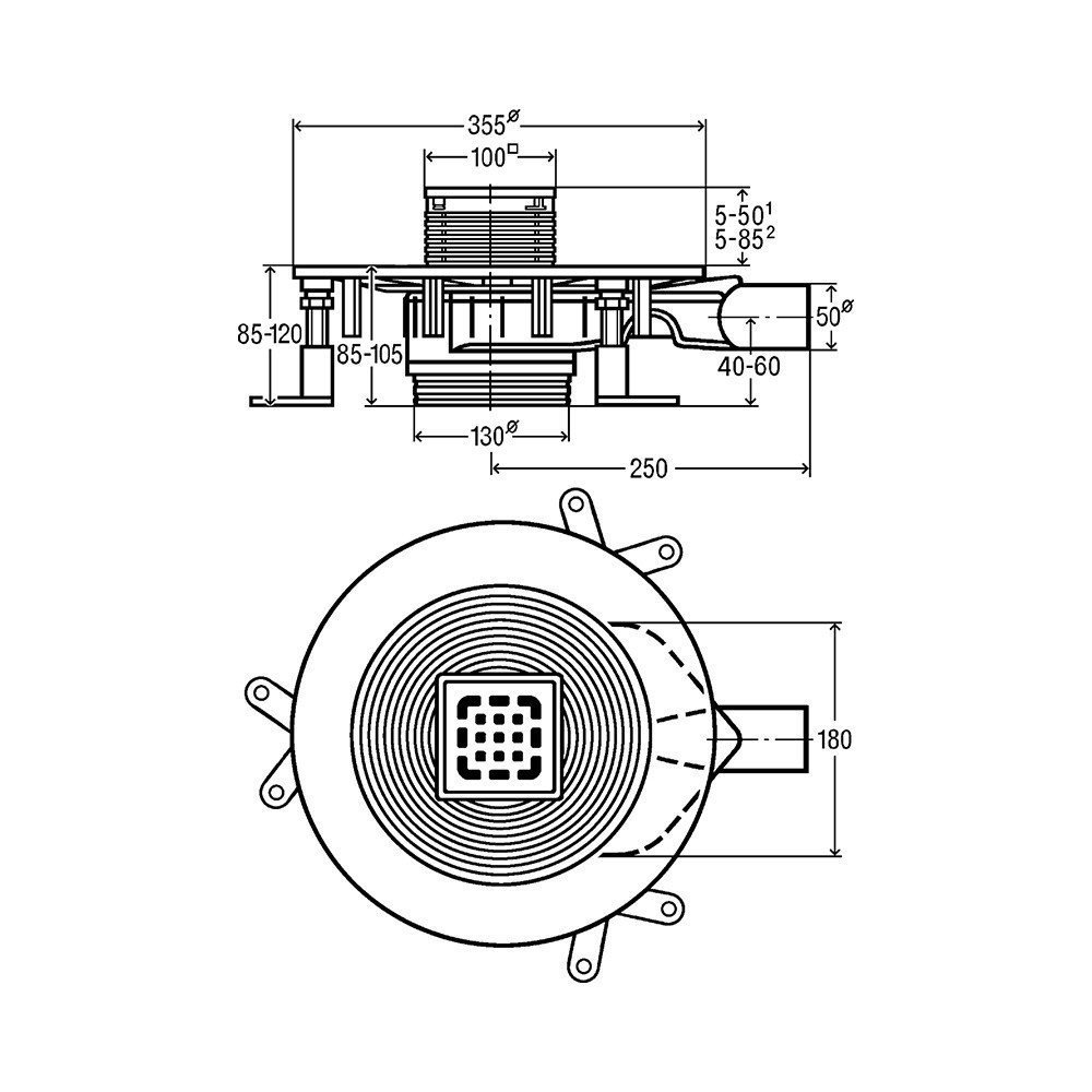 Viega Advantix Top 4914.20 арт. 669256 Душевой трап с декоративной панелью 100*100 мм (хром)