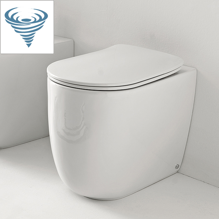 Kerasan nolita унитаз безободковый пристенный 55х35 см, tornado, с креплениями wb5n, цвет: белый глянцевый