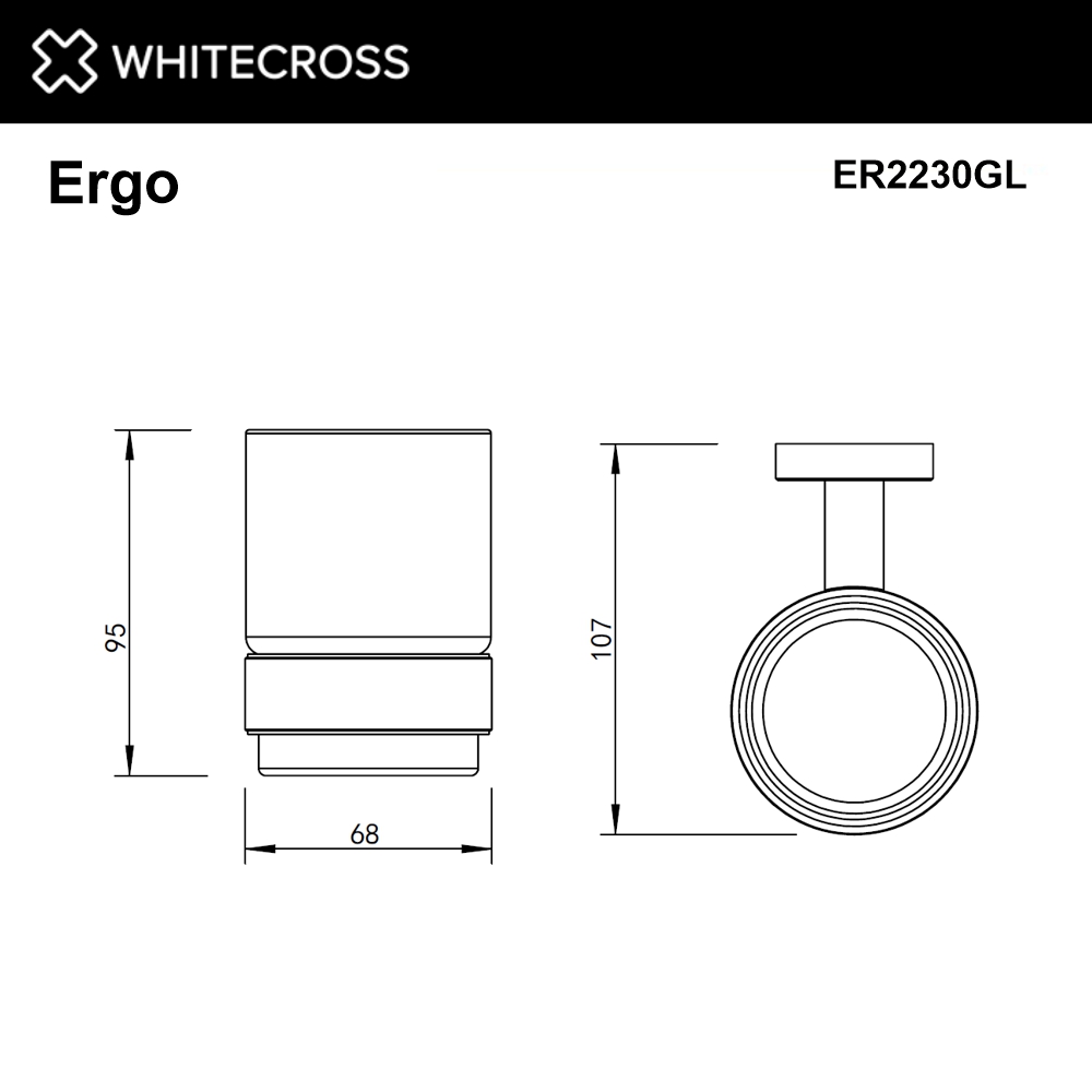 Стакан подвесной whitecross ergo er2230gl (золото)