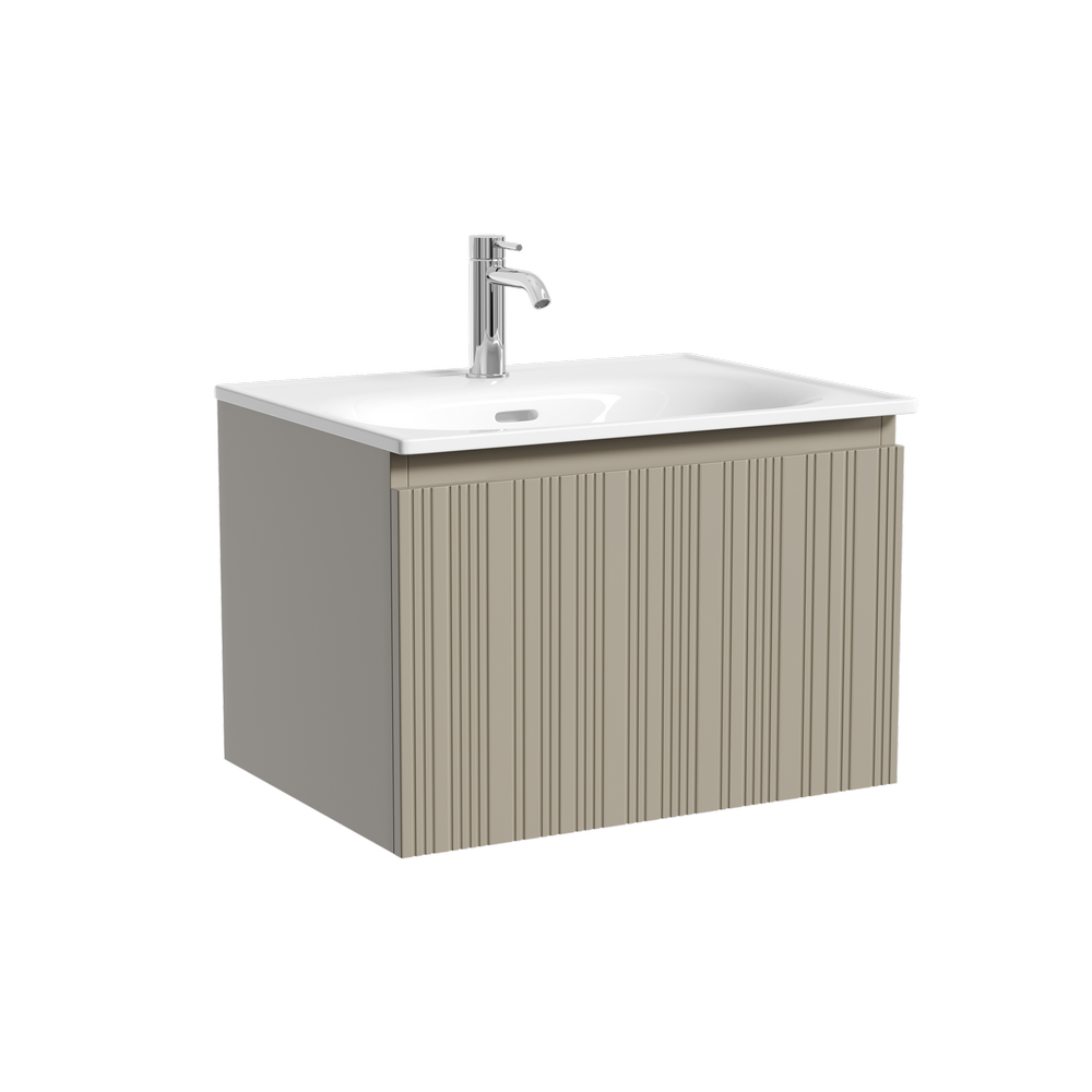 Тумба подвесная SANCOS Code 590х453х400, c одним ящиком оснащенным доводчиками, цвет серая платина , арт. CD60GP