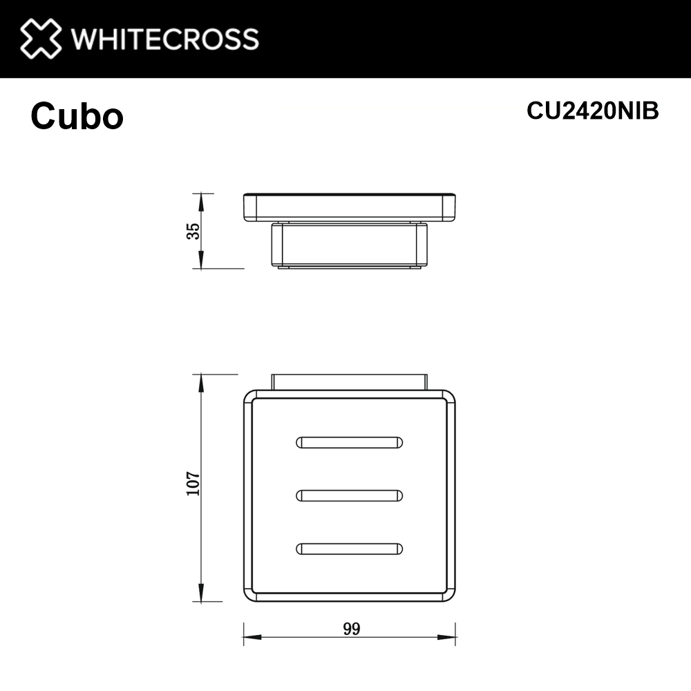 Мыльница подвесная whitecross cubo cu2420nib (брашированный никель)