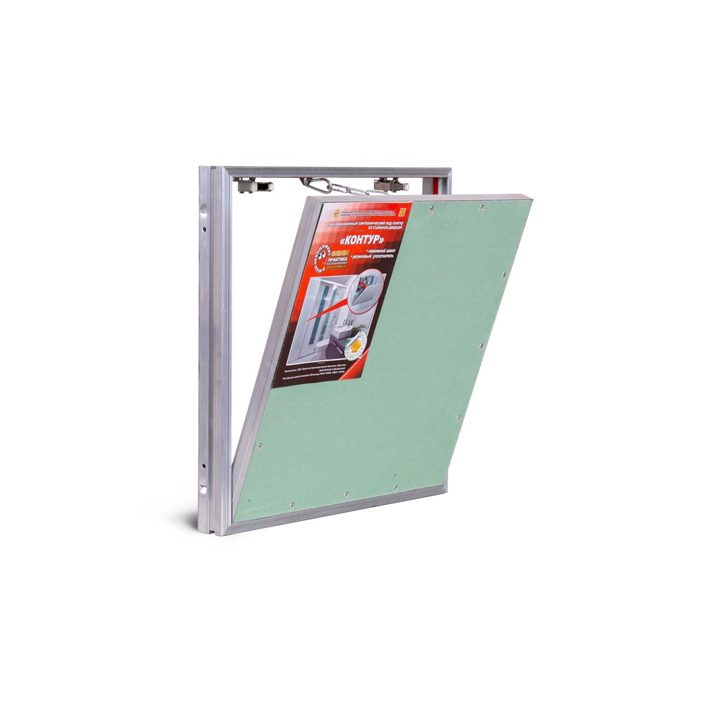 Люк со съёмной дверцей на цепочке «Контур» 400х400 мм