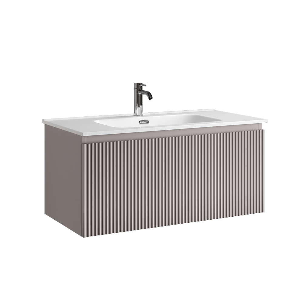 Тумба подвесная SANCOS Snob R 1.0 890х445х406, c одним ящиком оснащенным доводчиками, Doha Soft , арт.SNR1.090SM
