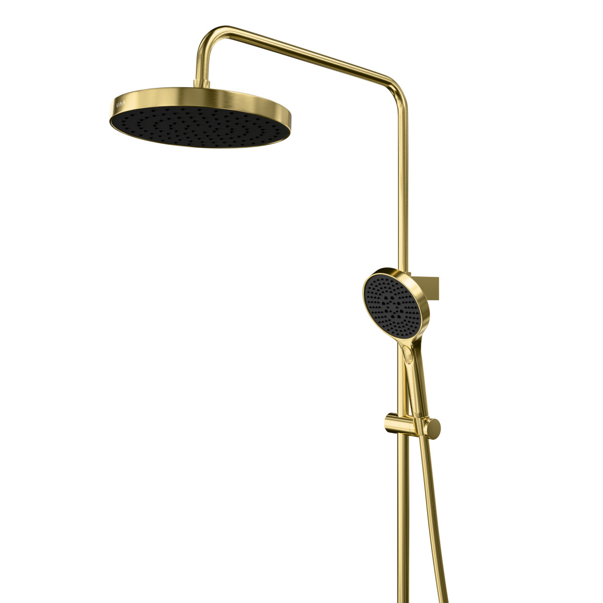 Душевая система VitrA Core Round A4730925EXP с термостатическим смесителем и ручным душем брашированное золото