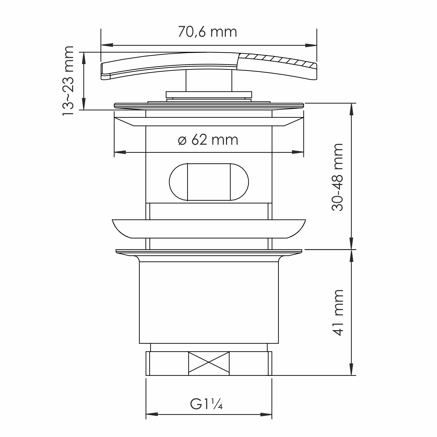 A165 донный клапан push-up