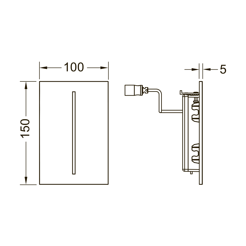 Электронная панель смыва tecefilo-velvet, питание от батареи 7,2 в