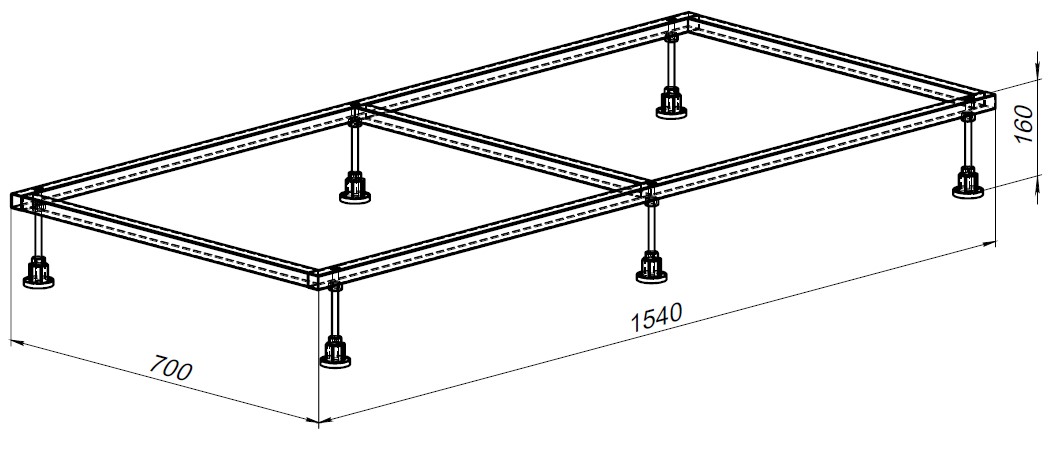 Каркас для поддона allen brau 160х80 8.00007