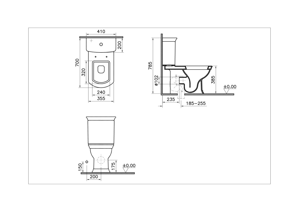 Унитаз-компакт напольный VitrA Serenada 9722B003-7203 с сиденьем микролифт белый санитарный фарфор антибактериальное покрытие Hygiene
