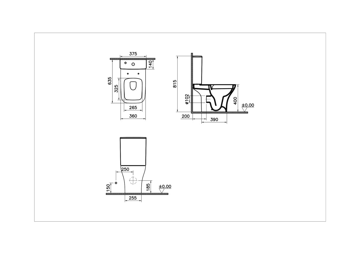 Унитаз-компакт напольный VitrA Polar 9843B003-7201 с сиденьем микролифт белый санитарный фарфор антибактериальное покрытие Hygiene