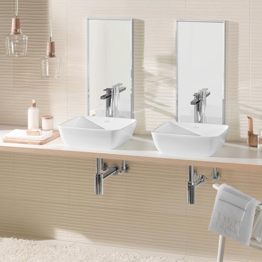 Раковина накладная artis ceramicplus 410x410 белый глянцевый villeroy&boch