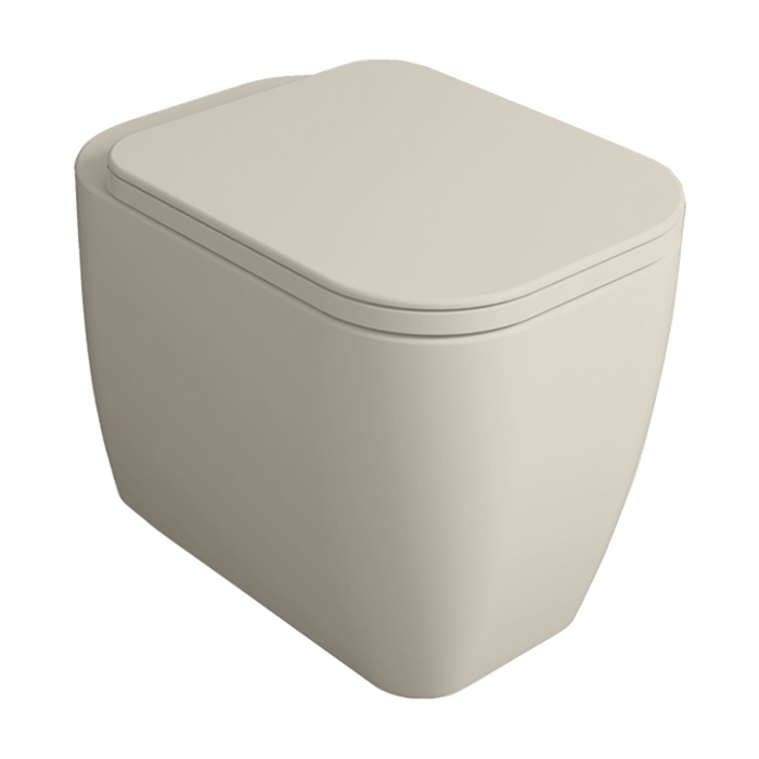 Унитаз напольный приставной henges 550x380x420 серый матовый simas