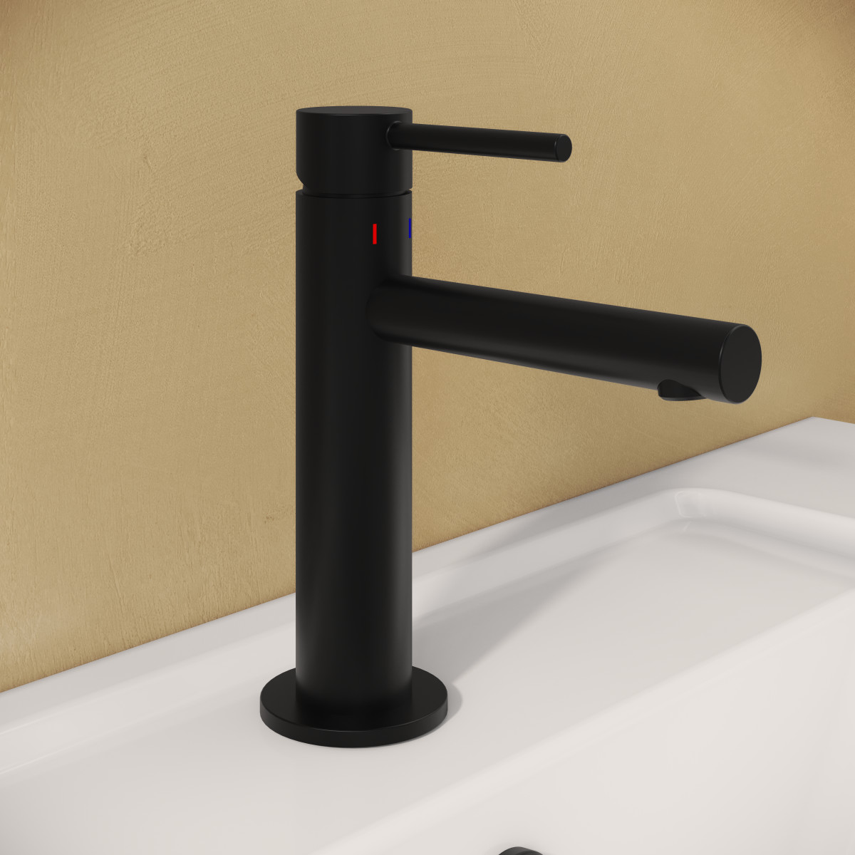 Смеситель для раковины VitrA Origin A4255636WTC однорычажный матовый черный латунь