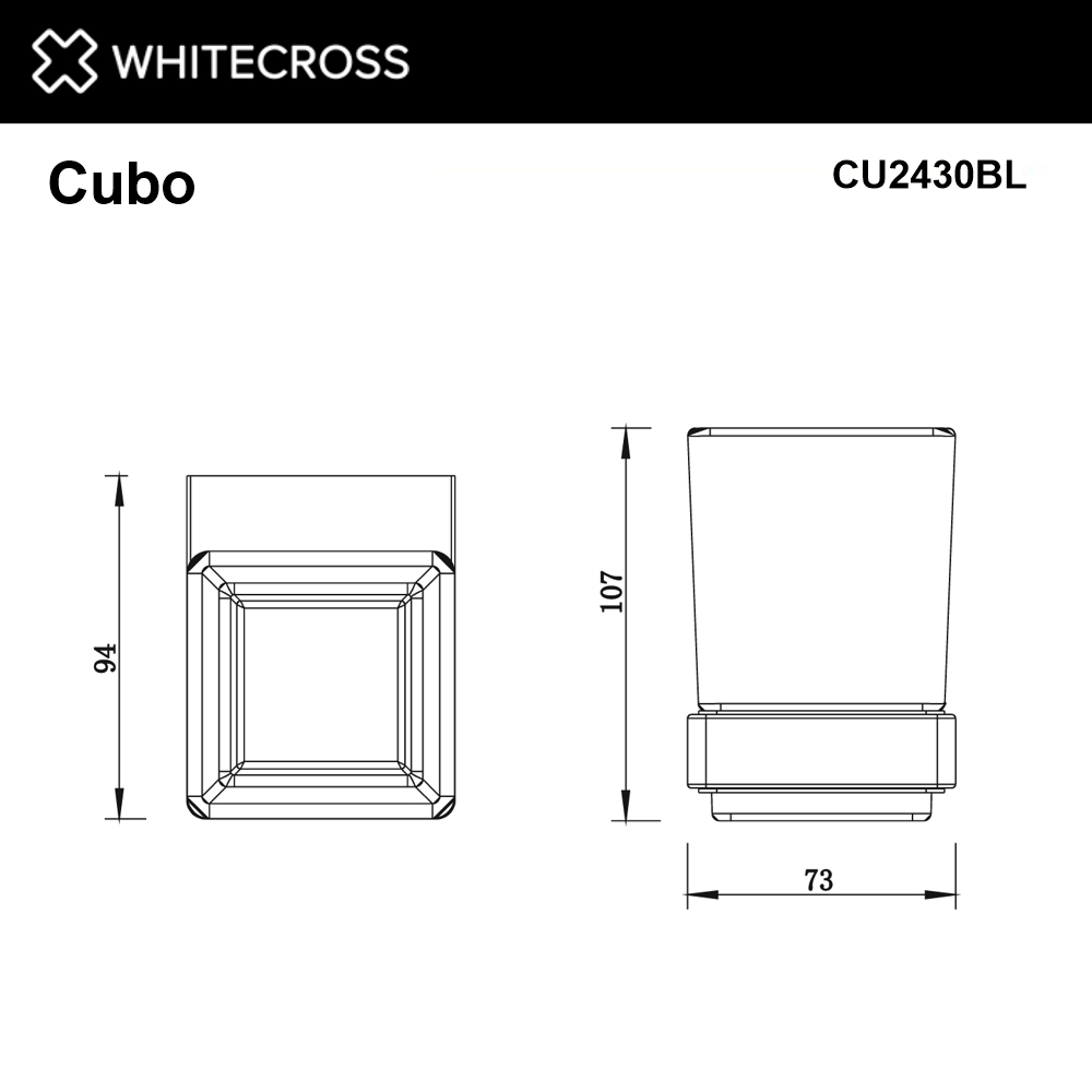 Стакан подвесной whitecross cubo cu2430bl (черный мат)