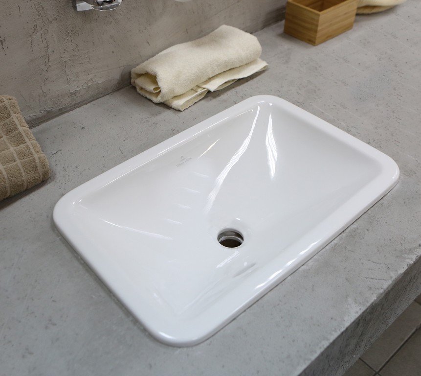 Раковина врезная сверху loop&friends 600x405x170 белый глянцевый villeroy&boch