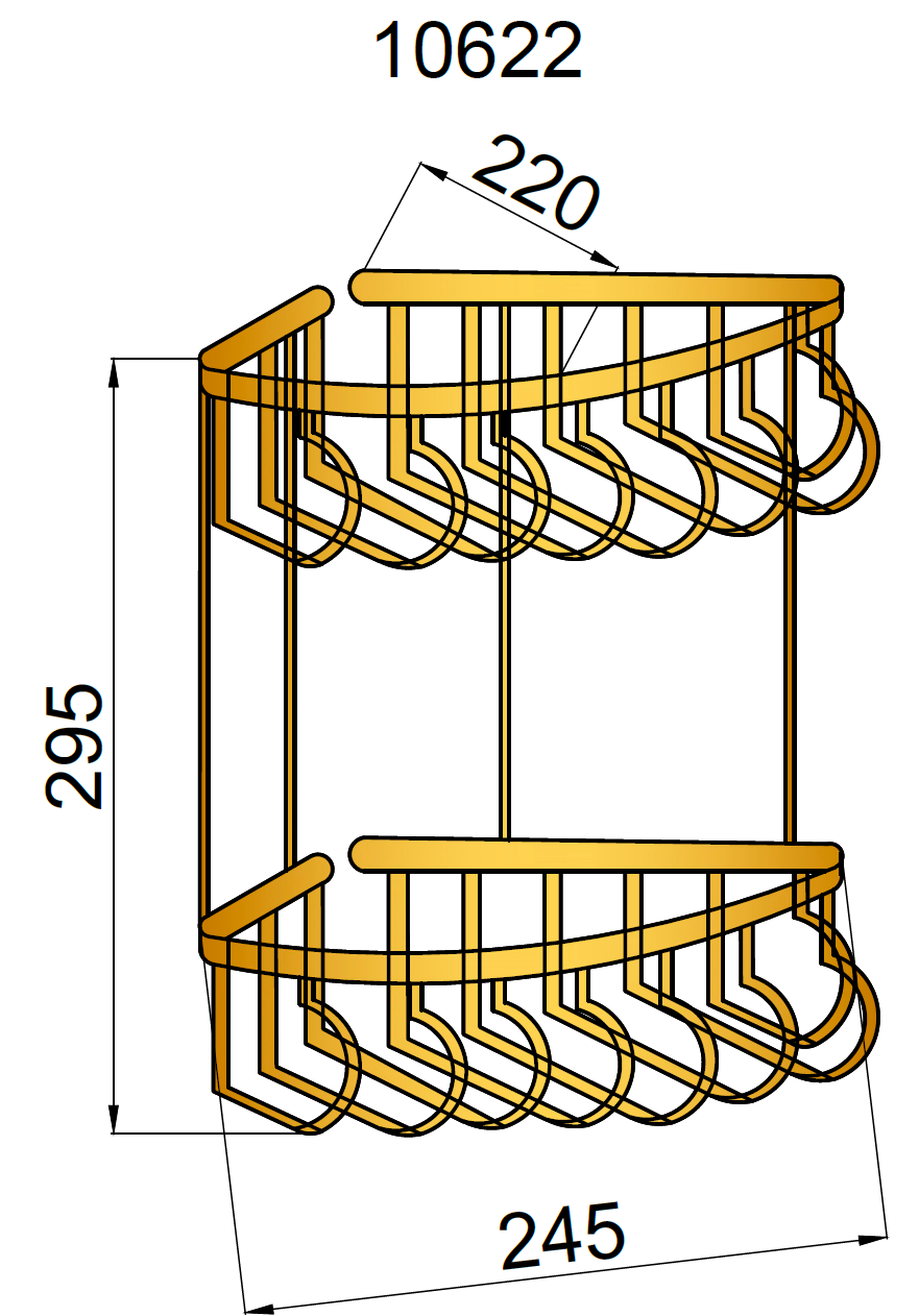 Угловая полка для ванной boheme medici 10622 br бронза