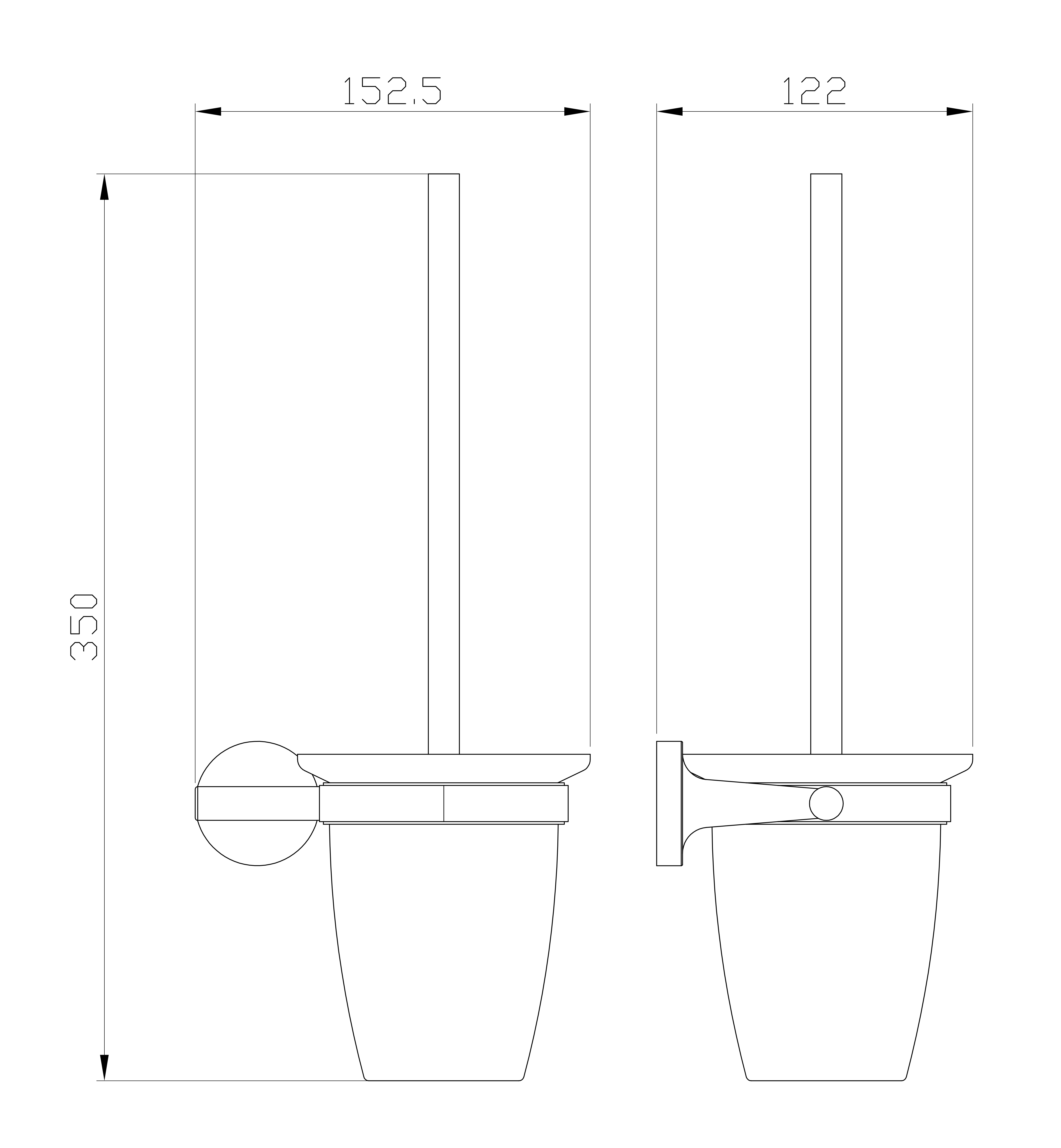 Туалетный ершик в комплекте wonzon & woghand simple, брашированное золото (ww-6529-bg)