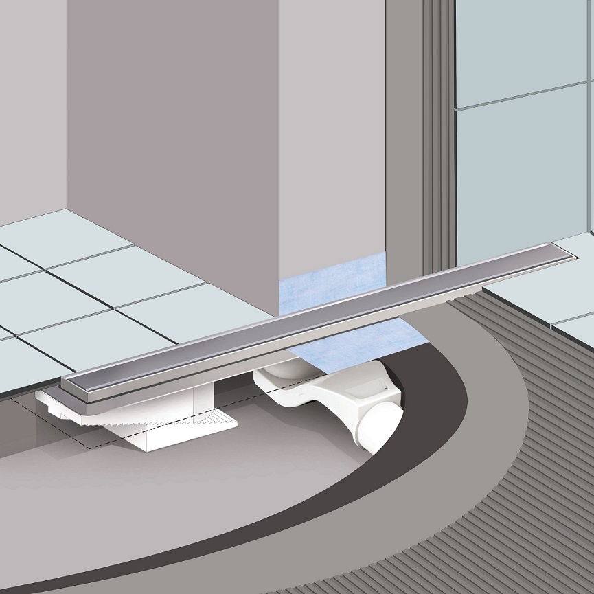 Желоб berges водосток в1 keramik 700, матовый хром, s-сифон d50 h60 боковой