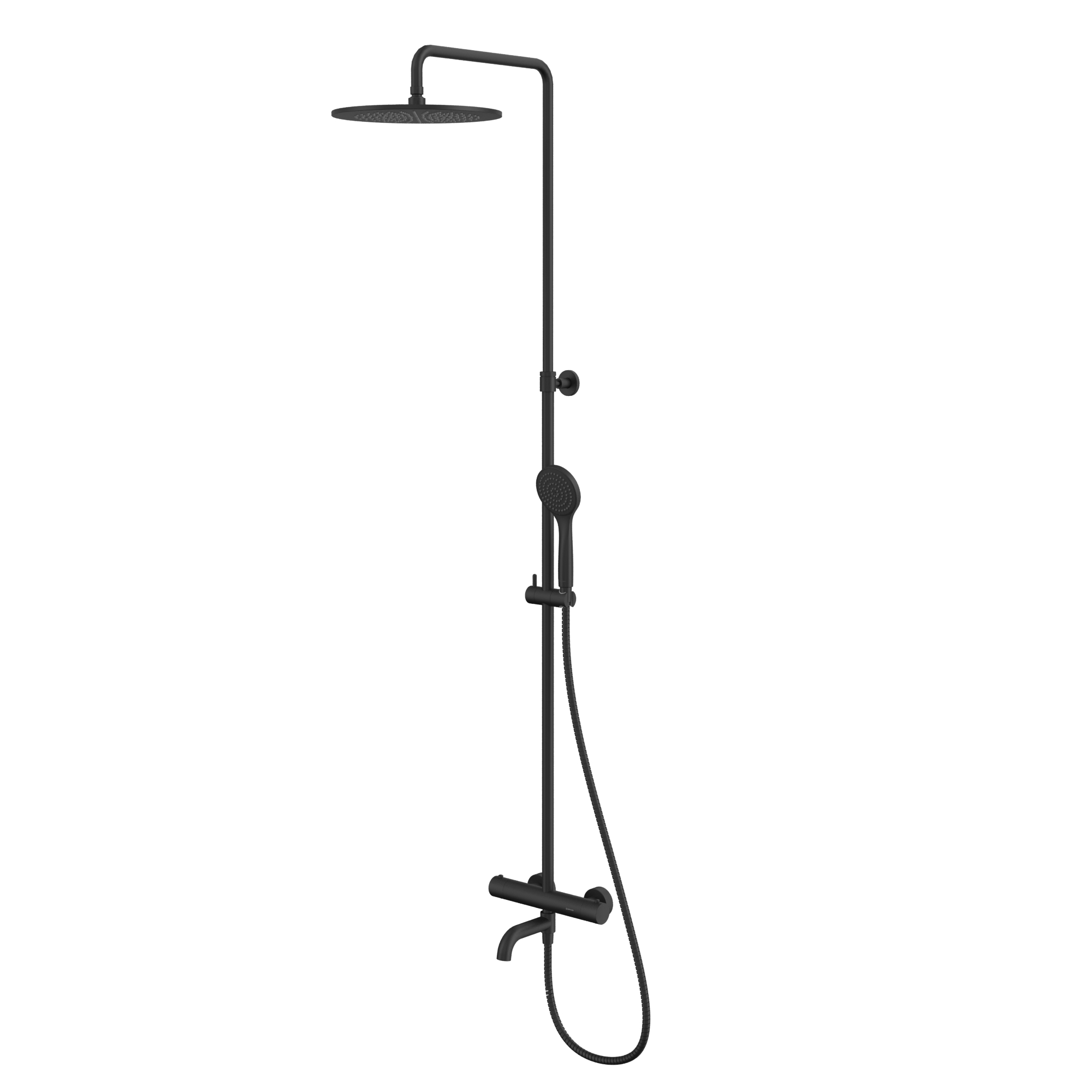 Термостатическая система для ванны наружного монтажа whitecross y y1234basicbl (черный мат)