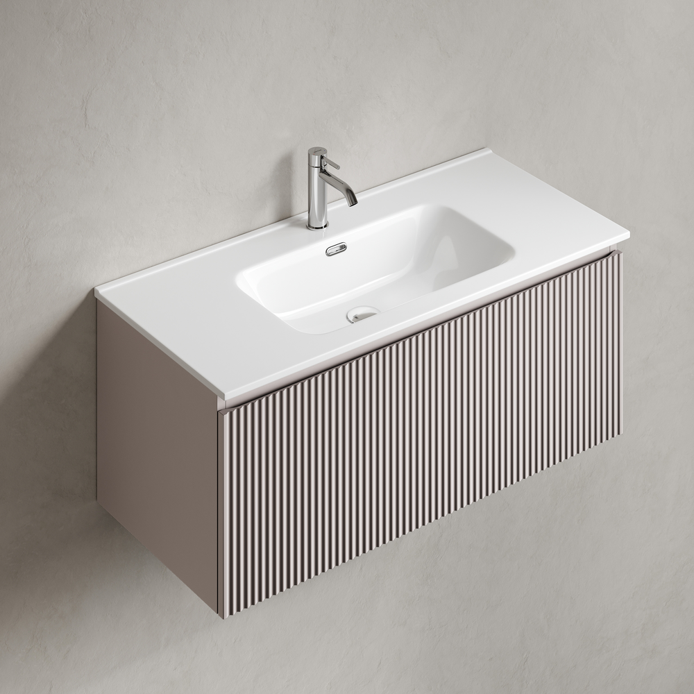 Тумба подвесная SANCOS Snob R 1.0 995х445х406, c одним ящиком оснащенным доводчиками, Doha Soft , арт.SNR1.0100SM