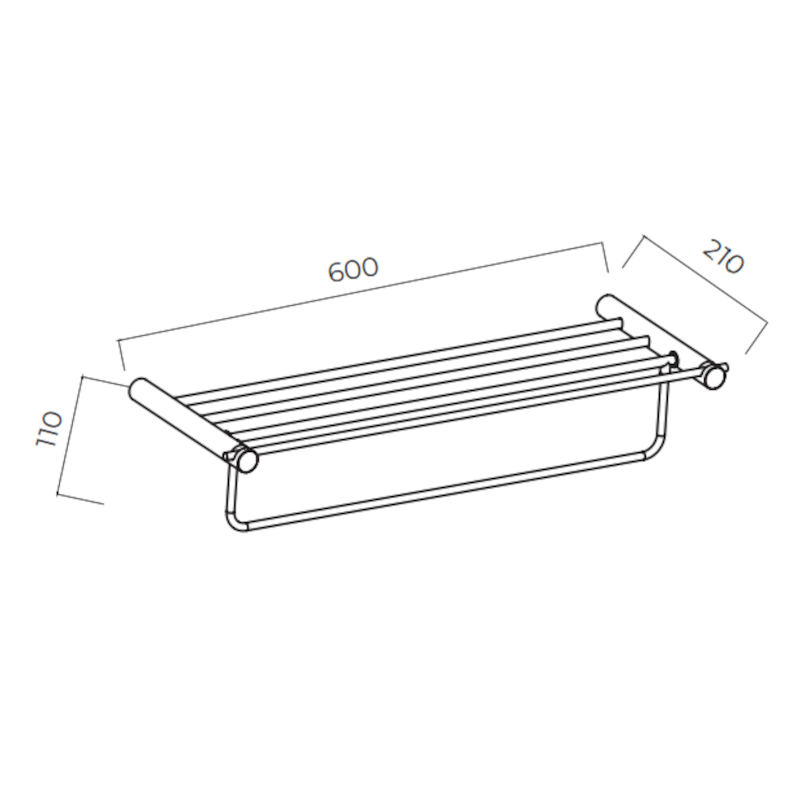 Полотенцедержатель с полкой 60см нерж. сталь addimex time cat004-05/nq brushed nickel