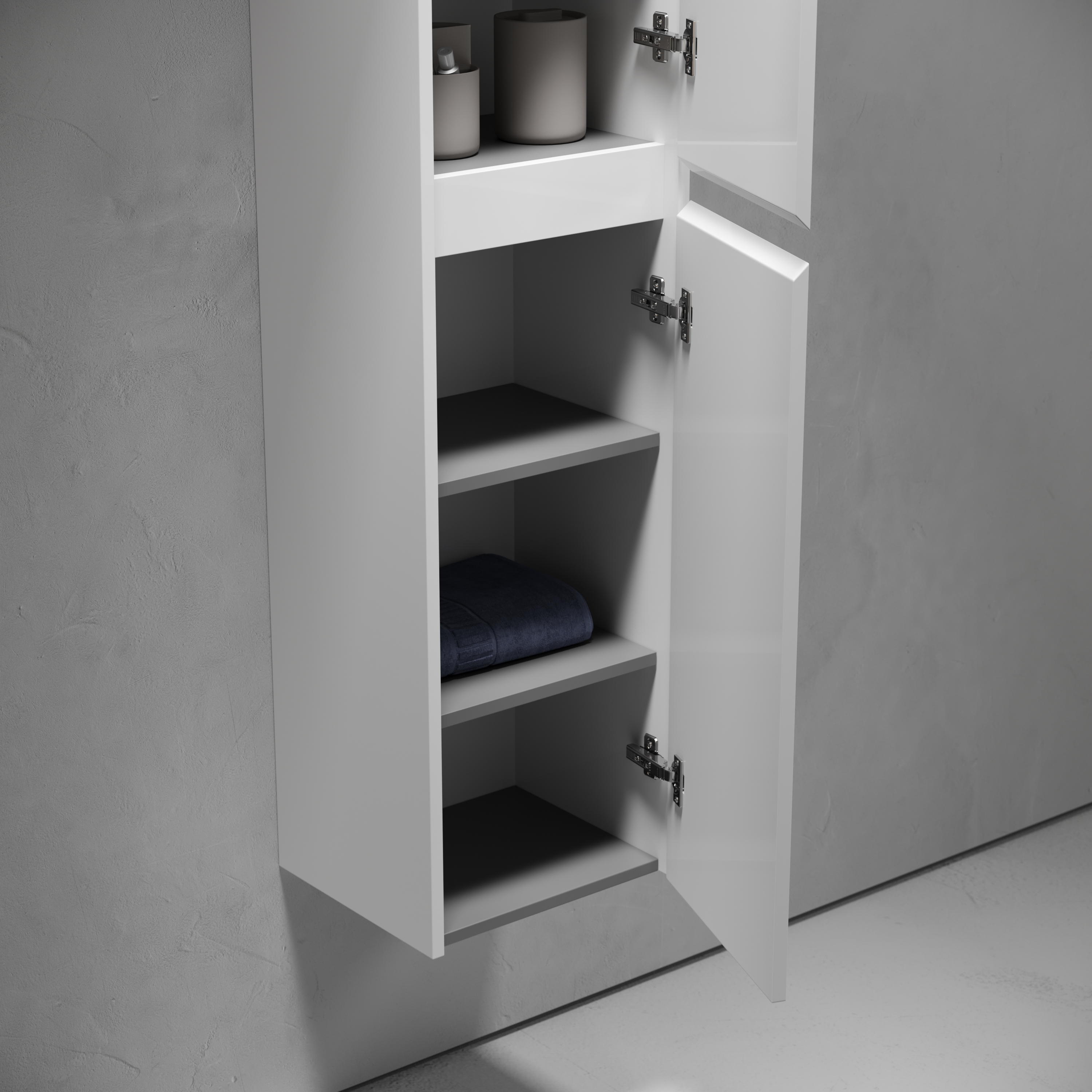 Шкаф-пенал sancos libra подвесной белый глянец, 350х300х1600 мм, арт. plb35w