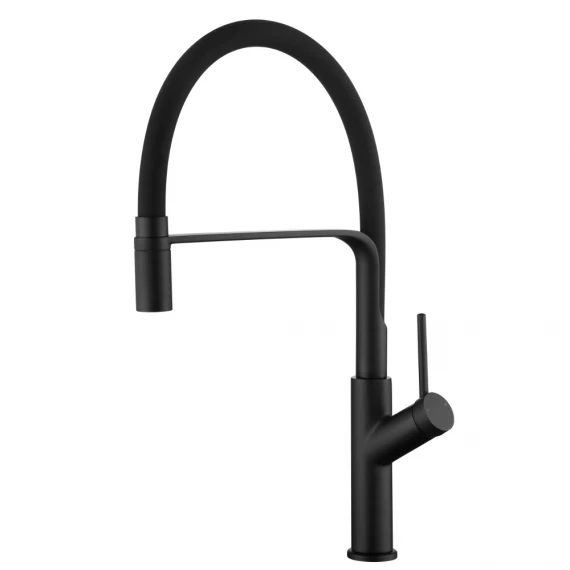 Смеситель для кухни с гибким изливом imex sena gce022/ng matt black