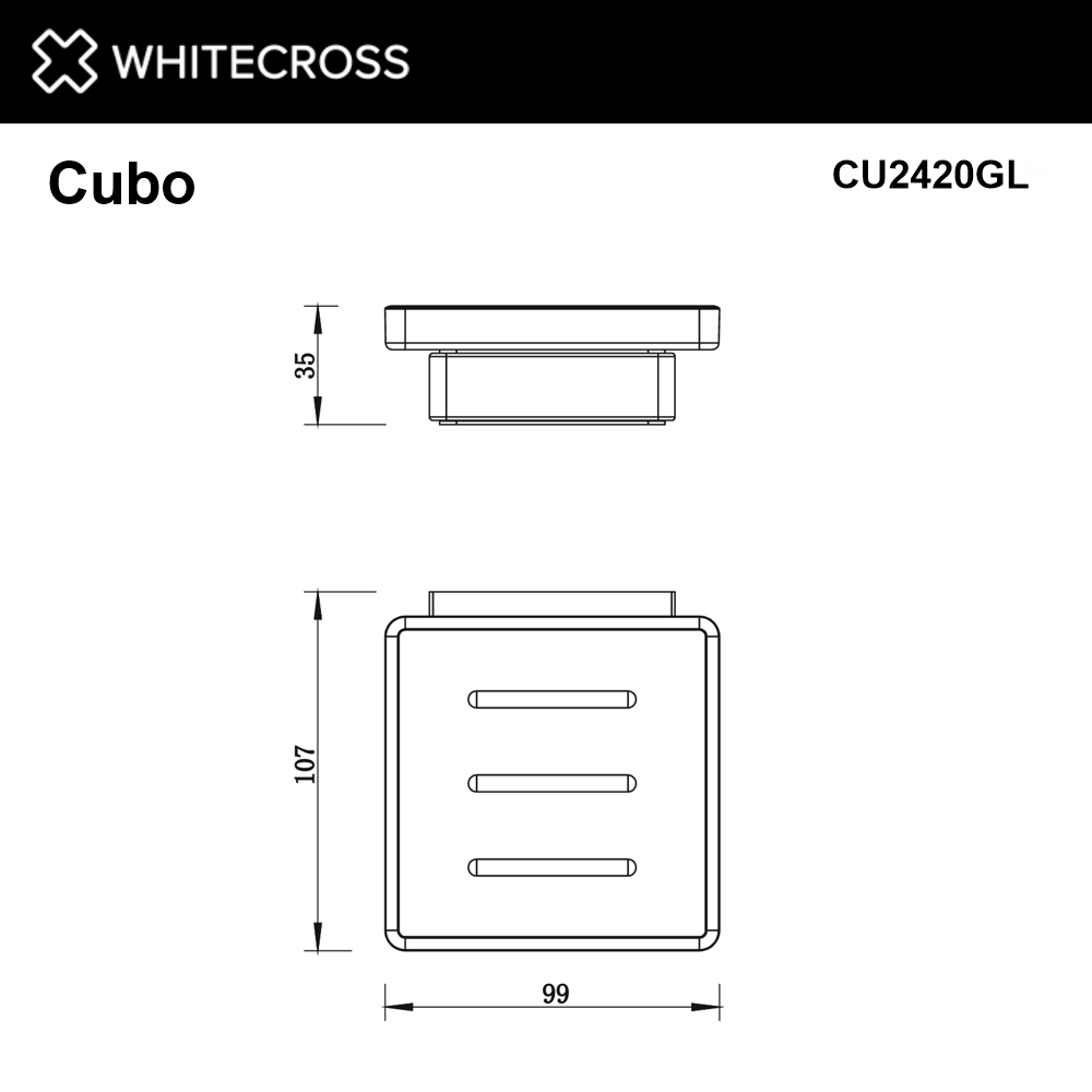 Мыльница подвесная whitecross cubo cu2420gl (золото)