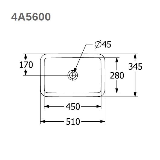 Loop&Friends раковина 450 x 280 x 185 mm под столешницу прямоугольная (замена арт 61631001)