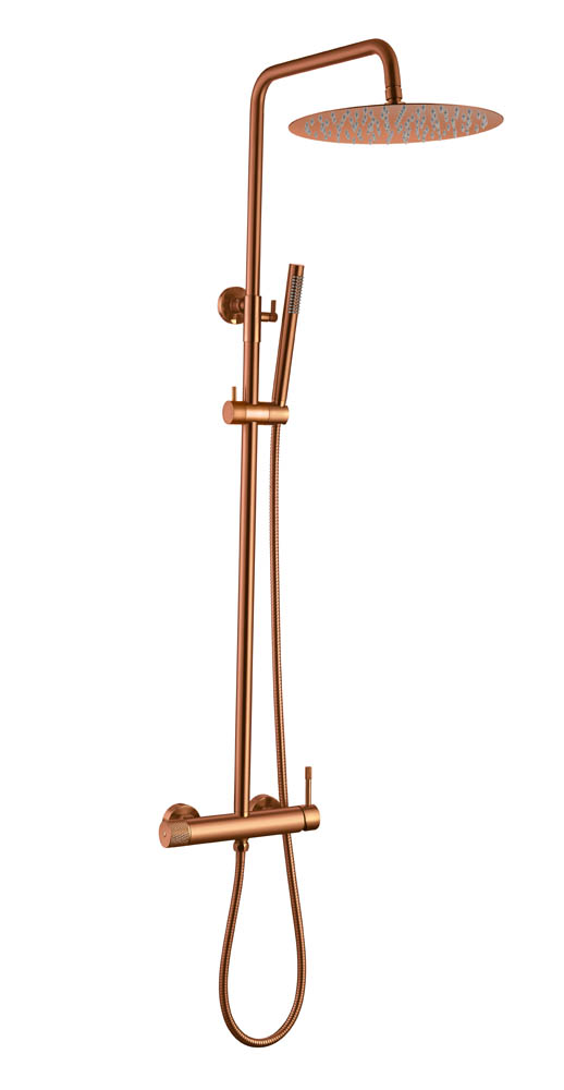 Стойка для душа со смесителем UNO COPPER BRUSHED без излива