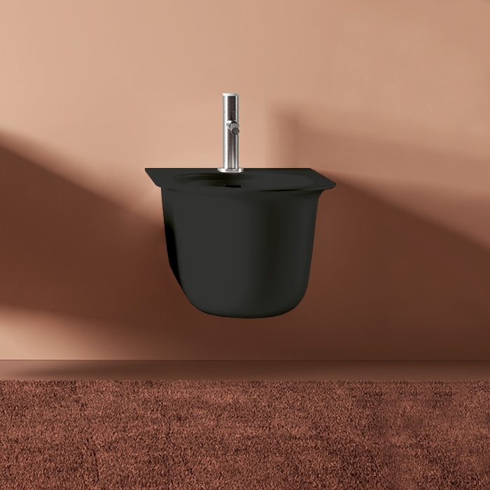 Биде подвесное черный матовый 270x380x535 chic artceram
