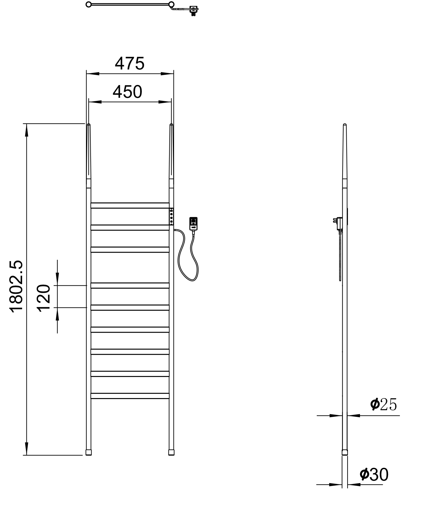 Полотенцесушитель электрический напольный wonzon & woghand bremen, брашированное золото (ww-a207-bg)