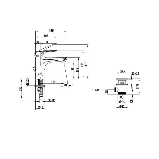 TVW10510111061 O.novo Start смеситель д/раковины