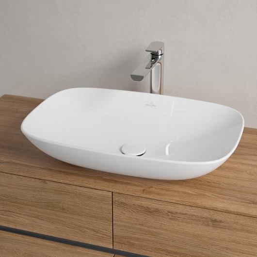 Loop & Friends Раковина для установки на столешницу, 620 x 420 x 120 mm,  (прямоугольная) Альпийский белый, с переливом