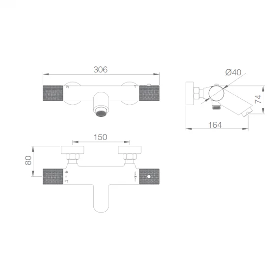 Смеситель для ванны настенный с душевым набором imex line btd038-4 chrome