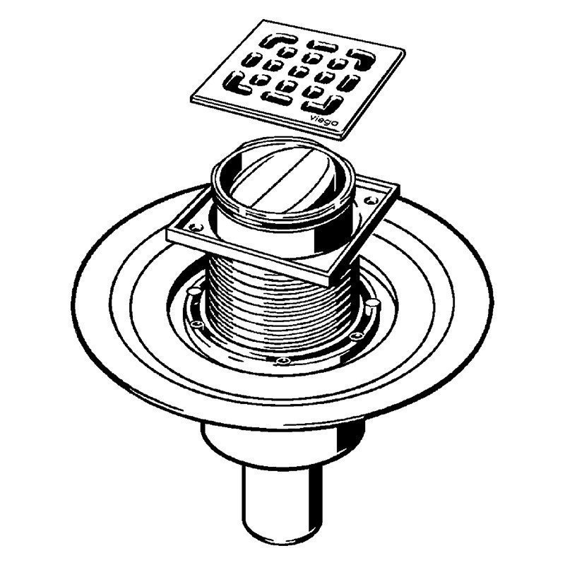 Viega Advantix 4936.3 арт. 617271 Душевой трап с декоративной панелью 100*100 мм (хром)