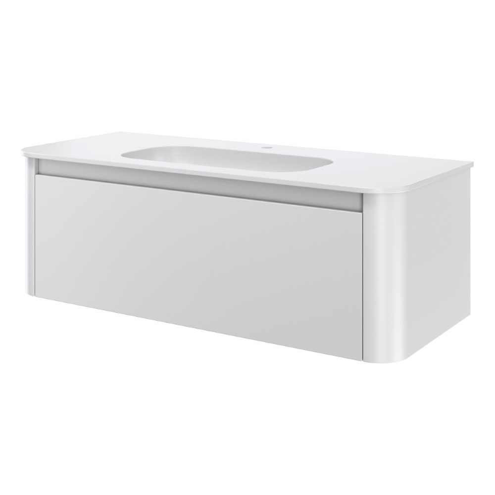 Тумба c раковиной voi 120см matt white