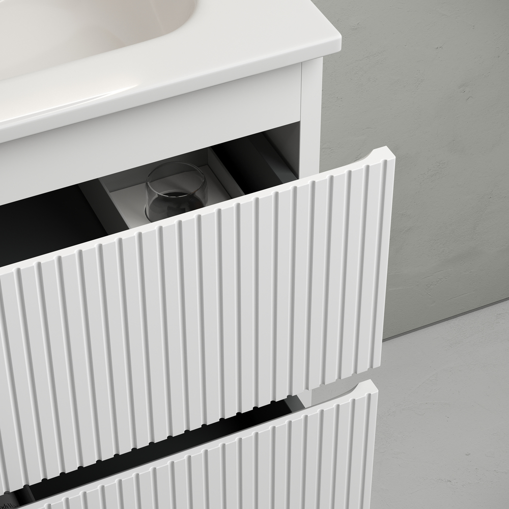 Тумба подвесная sancos snob t 1195х445х500, c двумя ящиками оснащенными доводчиками, bianco, арт.snt120w