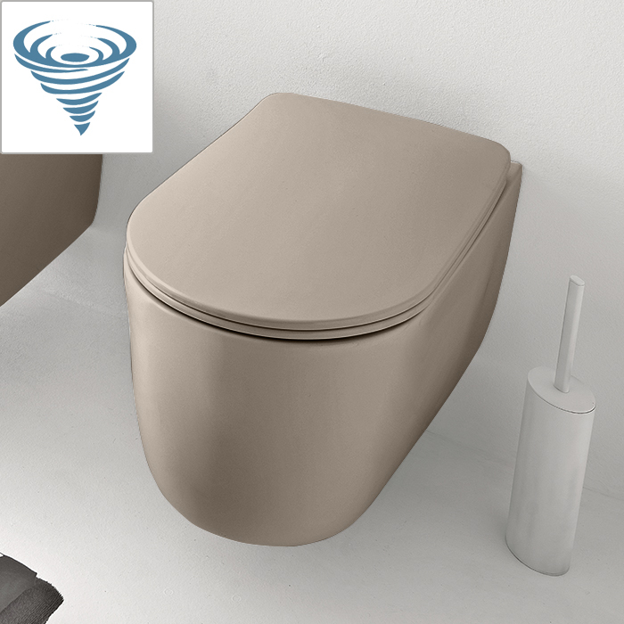 Kerasan nolita унитаз безободковый подвесной 55х35 см, tornado, с креплениями wb9n, цвет: коричневый орех