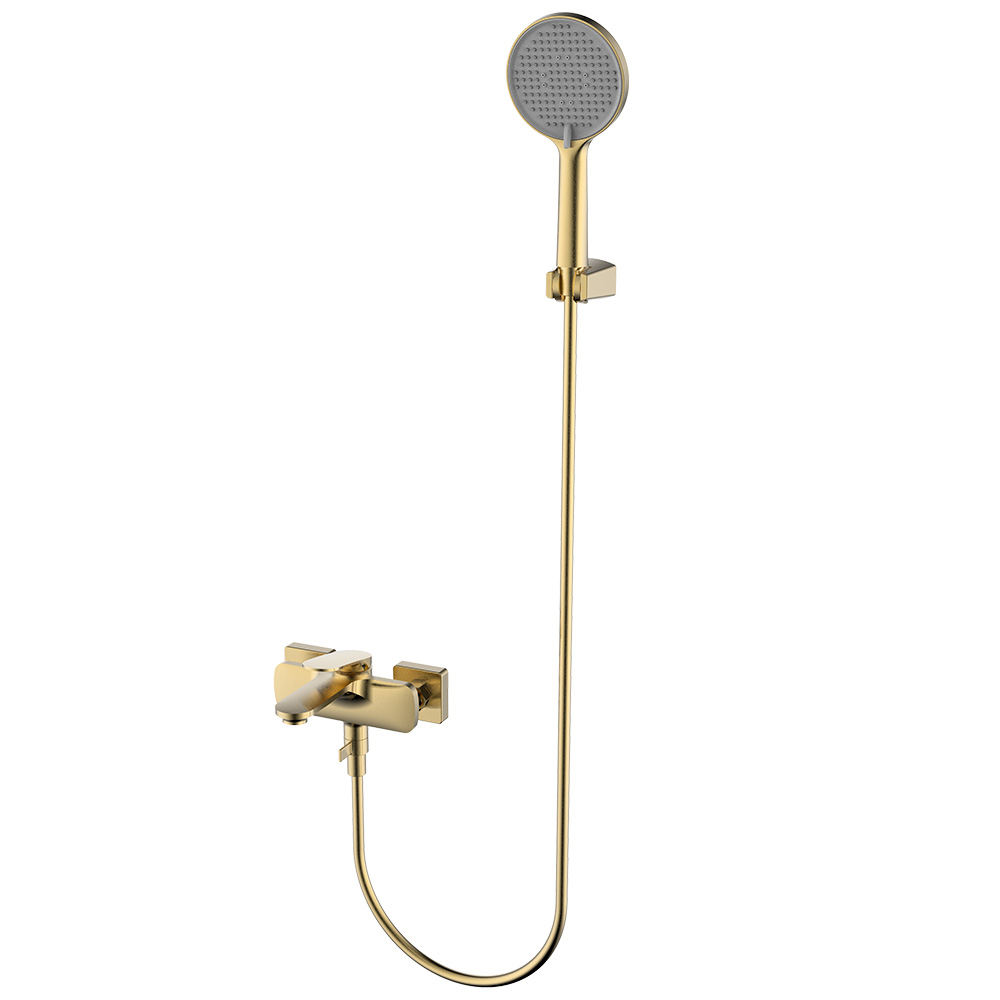 Aqm6712bg imola смеситель для ванны, с душевым набором, ø120 мм, 3 режима, brushed gold