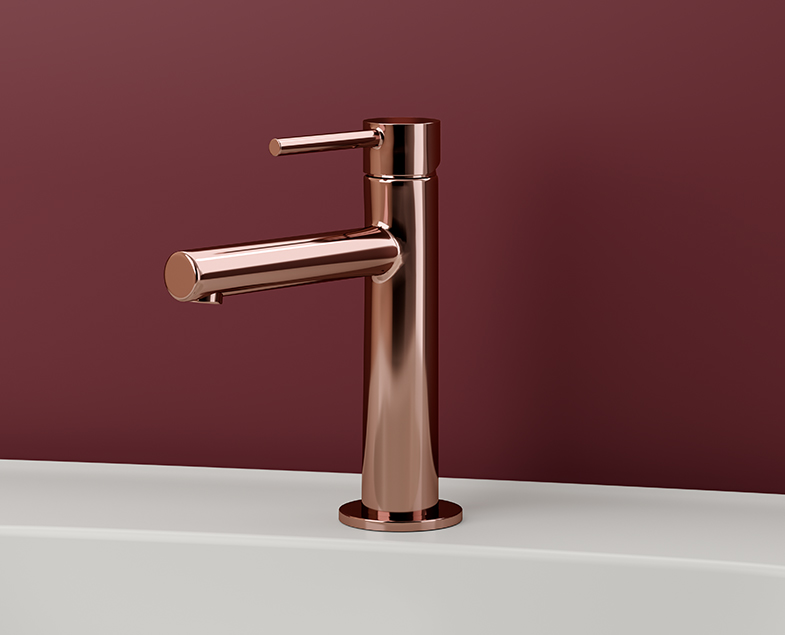 Смеситель origin для раковины, средний, медь