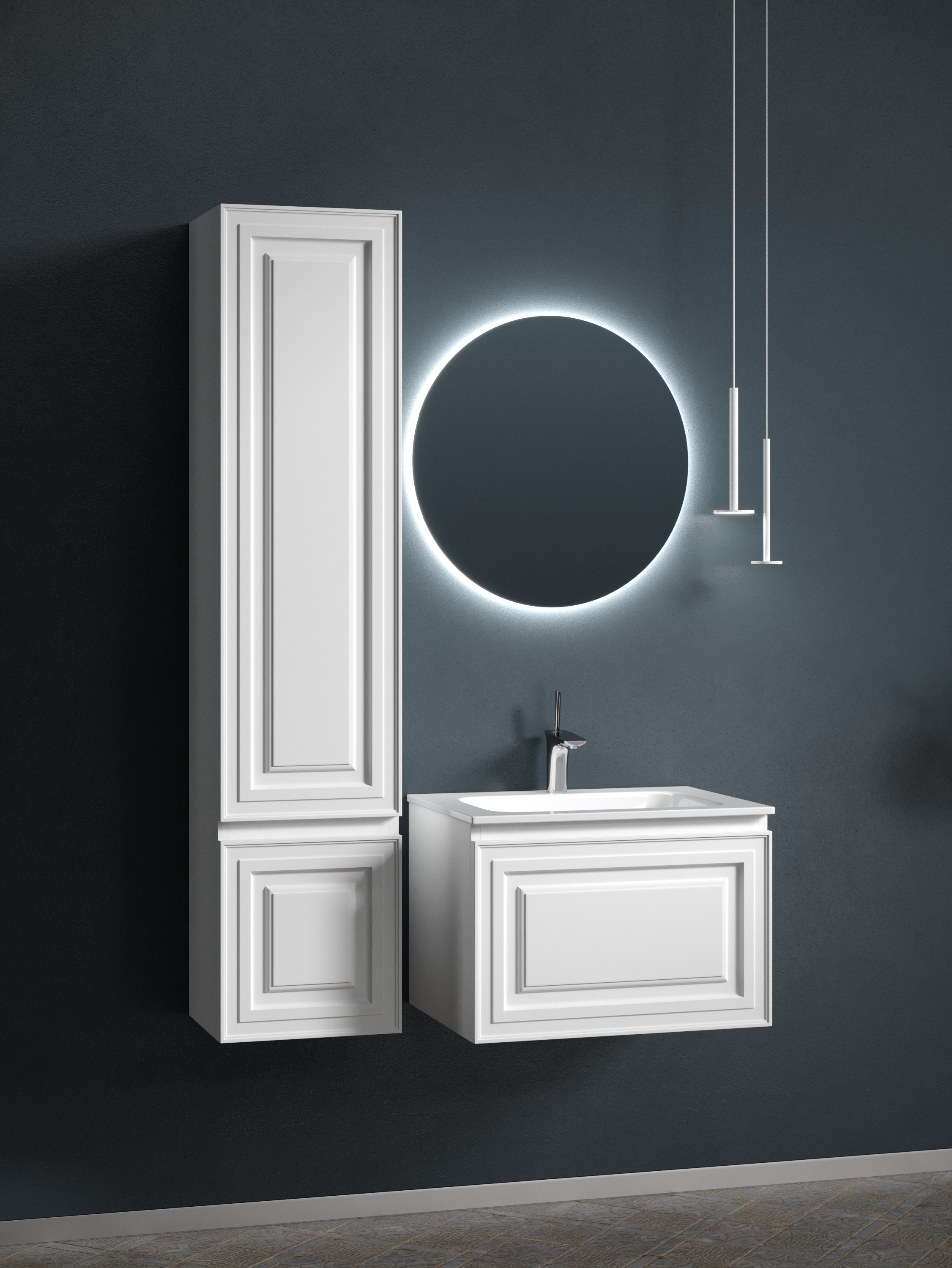Тумба подвесная sancos very 590х445х406, c одним  ящиком оснащенным доводчиками, bianco , арт.vr60w