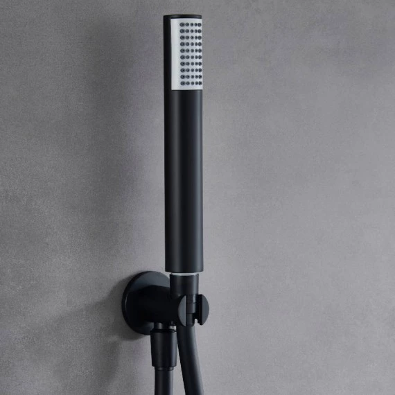 Смеситель для душа скрытого монтажа готовый комплект верхний душ ø25cм imex monza gpm039/ng matt black