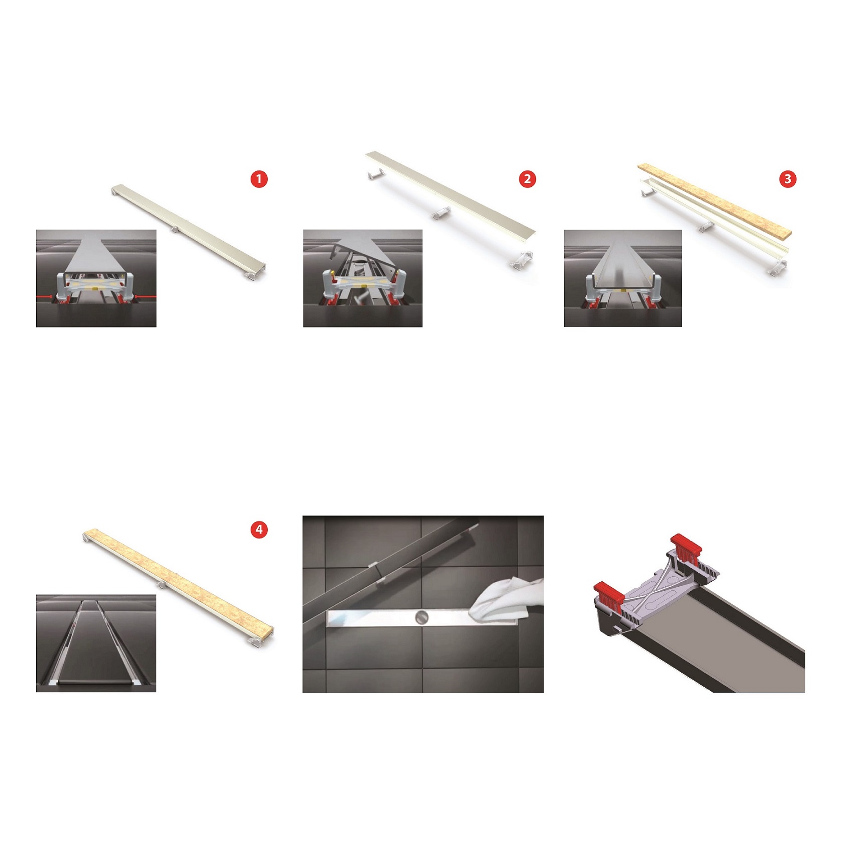 Желоб berges водосток c1 norma 900, матовый хром, s-сифон d50 h60 боковой