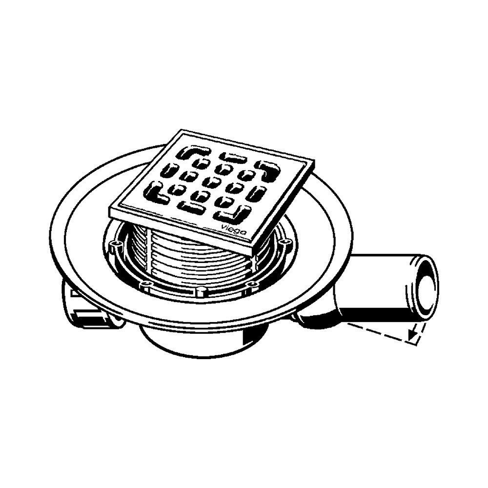 Viega Advantix 4935.1 арт. 557119 Душевой трап с декоративной панелью 100*100 мм (хром)