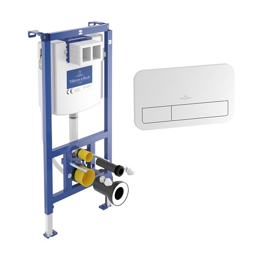 СЕТ : ViConnect Villeroy&Boch Инсталляция для унитаза 92242700 + Клавиша смыва белая  92249068