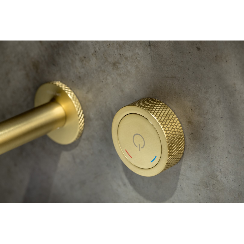 Смеситель автоматический для раковины из стены на 2 отв. TECH Matt Gold